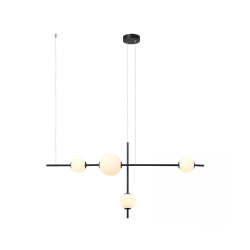 20131 LED PENDANT LIGHT 19W 3000K GLASS & METAL WHITE-BLACK Zambelis Lights